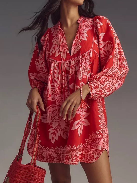 FARM Rio Dresses & Skirts - Farm Rio Tapestry Long Sleeve Mini Dress